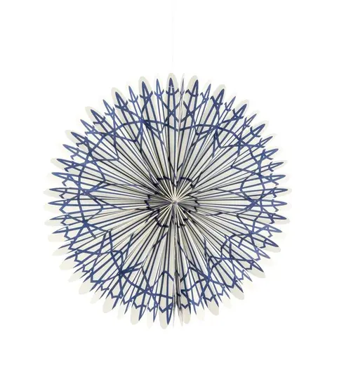 Nature facile:Suspension rosette coloris bleu en papier - Ø 30 cm