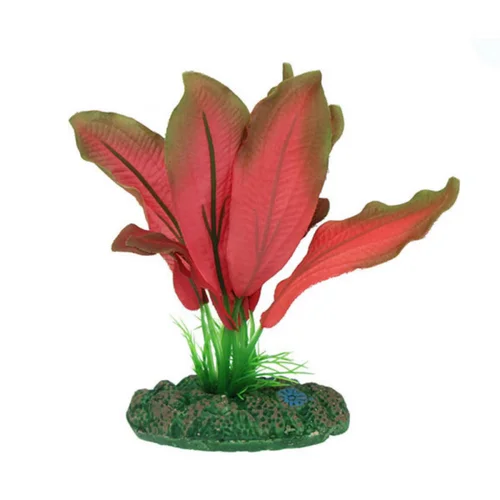 Adapté à vos extérieurs：Plante artificielle aquarium, échinodorus rouge AQUA NOVA - hauteur 13cm