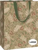 Idée au jardin：Sac à cadeaux vert à motifs grand modèle Pictura