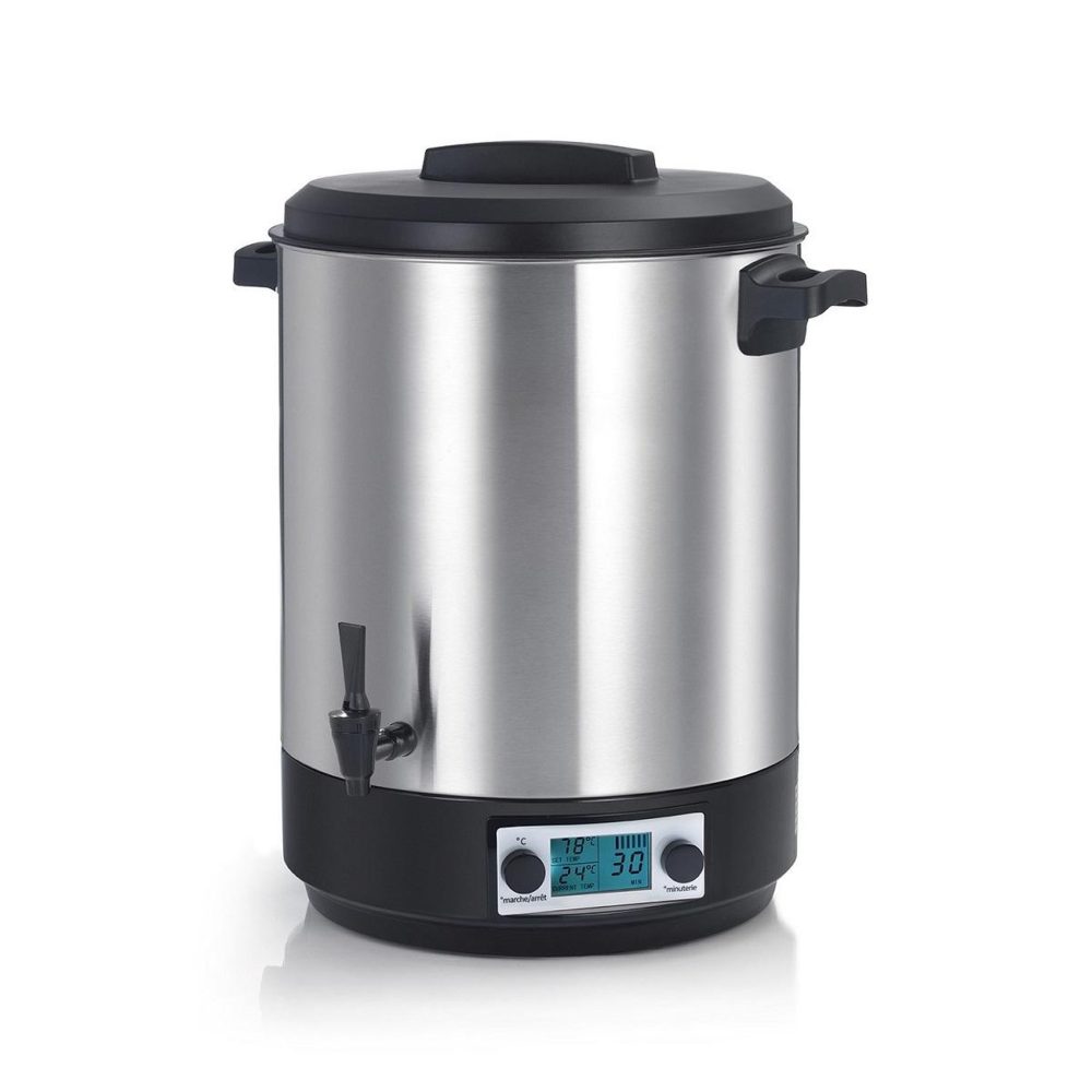 Robby Bouilleur de bocaux électrique cuve inox avec ecran lcd, robinet et minuteur 39l 2500w - steri pro inox 39l lcd