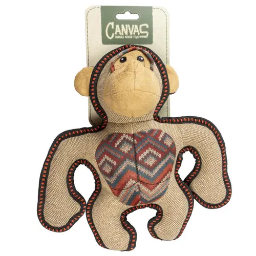 Bien pensé extérieur:Jouet pour chien coloris marron peluche gorille Duvoplus Canvas - 29 x 24 x 9 cm