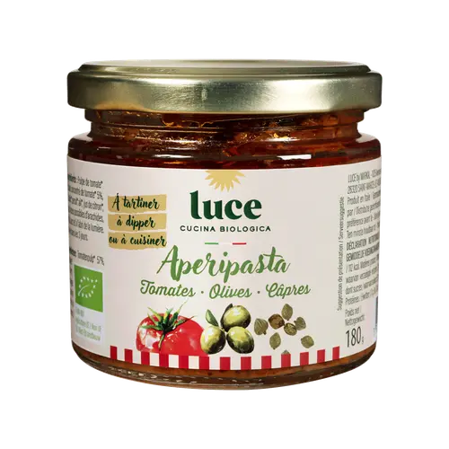 Facile extérieur:Sauce bio Apéripasta tomates olives câpres Luce - 180 g