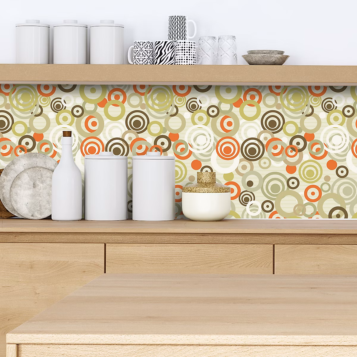 Crédence adhésive déco retro multicolor – 30 × 70cm