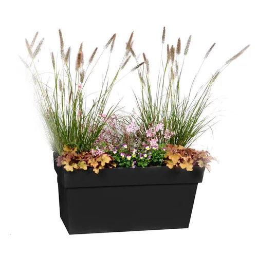 Bien pour le jardin：Muret Toscane avec grille L79 x 36 x H38,8 gris anthracite