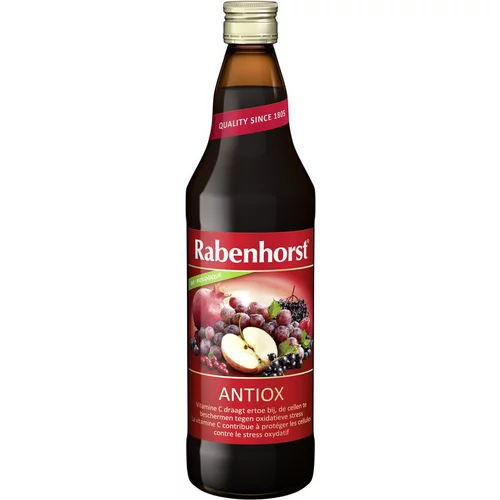 Extérieur pratique:Jus de fruits Antiox bio en bouteille de 75 cl