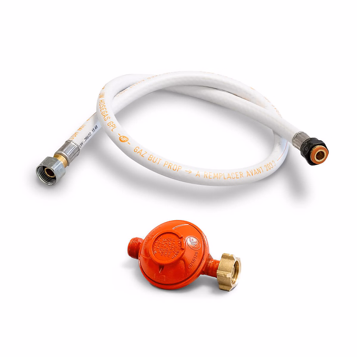 Bouteille de gaz et raccordement – Détendeur gaz PROPANE 37 mbar + Tuyau gaz butane/propane Souple 1.00 m