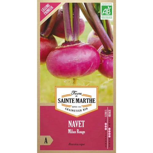 Jardin utile:Graines de navet de Milan Rouge bio Ferme de Sainte Marthe - graines à semer
