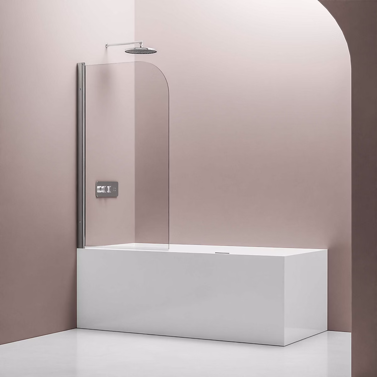 Cabine de douche d'angle en verre – portes pliantes | NT201 | Profilé Chrome | 80 × 140 × 140cm