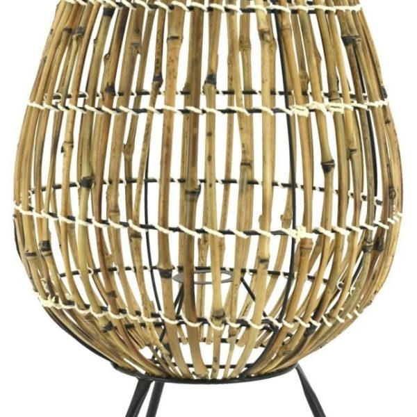 Lampe sur pied en rotin naturel