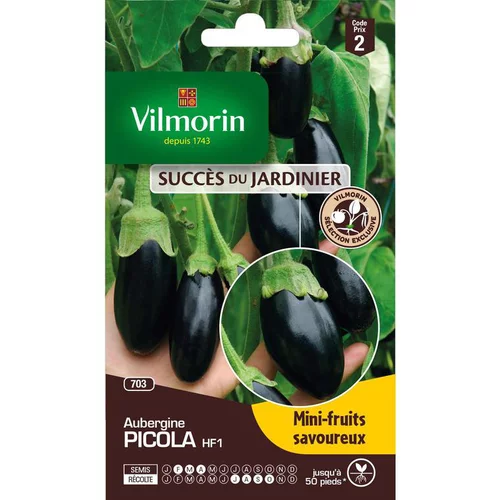 Jardin plaisir:Graines d'aubergine picola HF1 Vilmorin - graines à semer