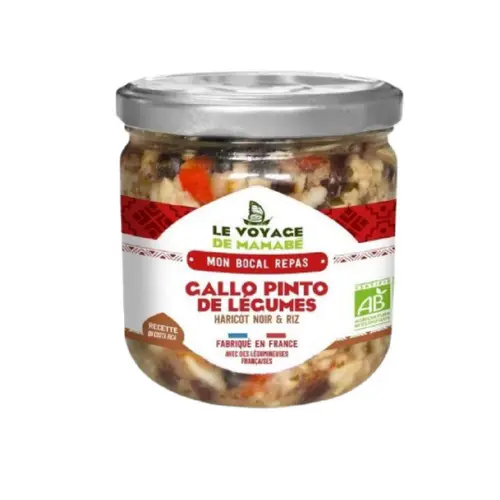 Bien pensé pour le jardin：Gallo pinto de légumes, haricots et riz bio Le voyage de Mamabé - 330 g