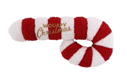 Solution extérieur：Peluche de Noël pour chien sucre d'orge coloris multicolore Wouapy - grand modèle