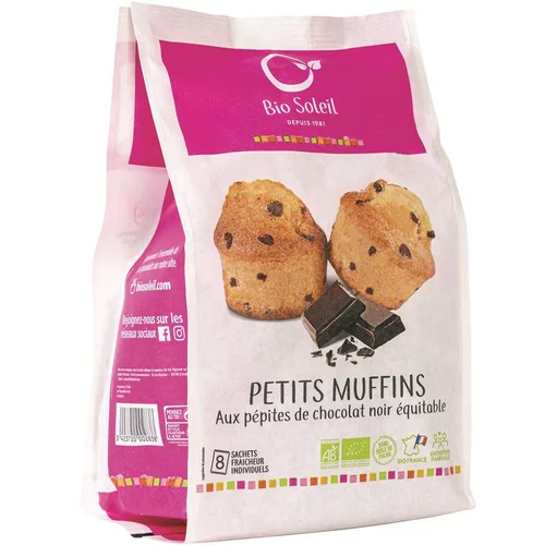 À adopter pour l’extérieur：Petits muffins aux pépites de chocolat noir Bio Soleil - 224 g