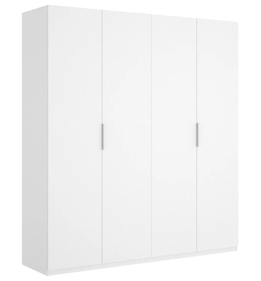 Armoire placard meuble de rangement coloris blanc brillant – Longueur 180 x Profondeur 52 x Hauteur 204 cm