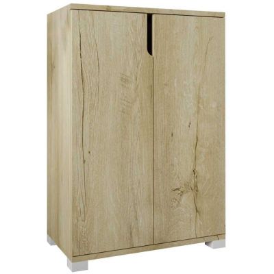 Meuble à chaussures 2 portes en aggloméré Venedik (Chêne)