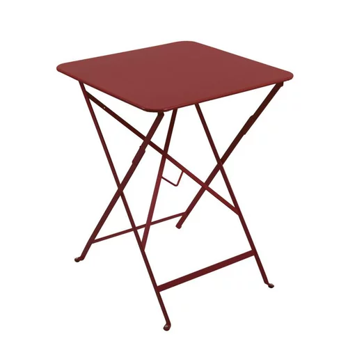 Pour vos moments au jardin：Table pliante Bistro coloris piment en acier Fermob - 57 x 57 x 74 cm