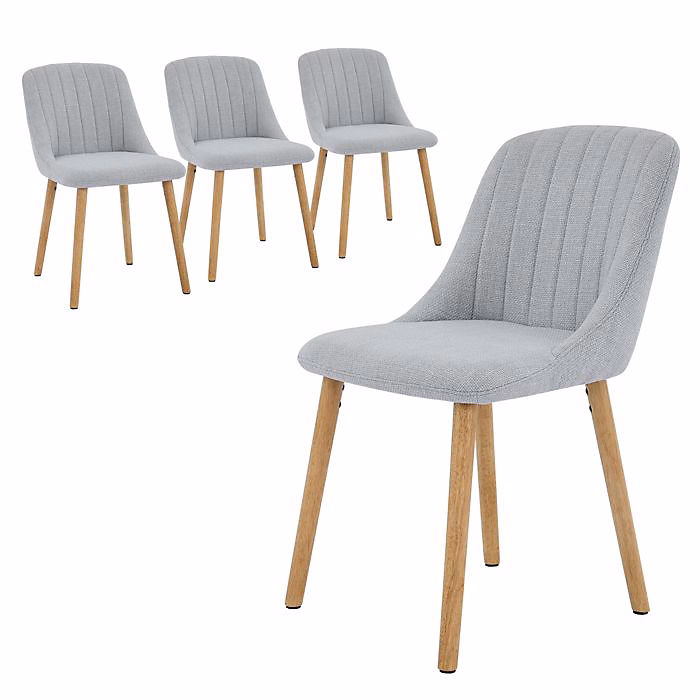 Chaises de salle à manger | Scandinave – – Assise rembourrée – Gris – Design moderne – lot de 4