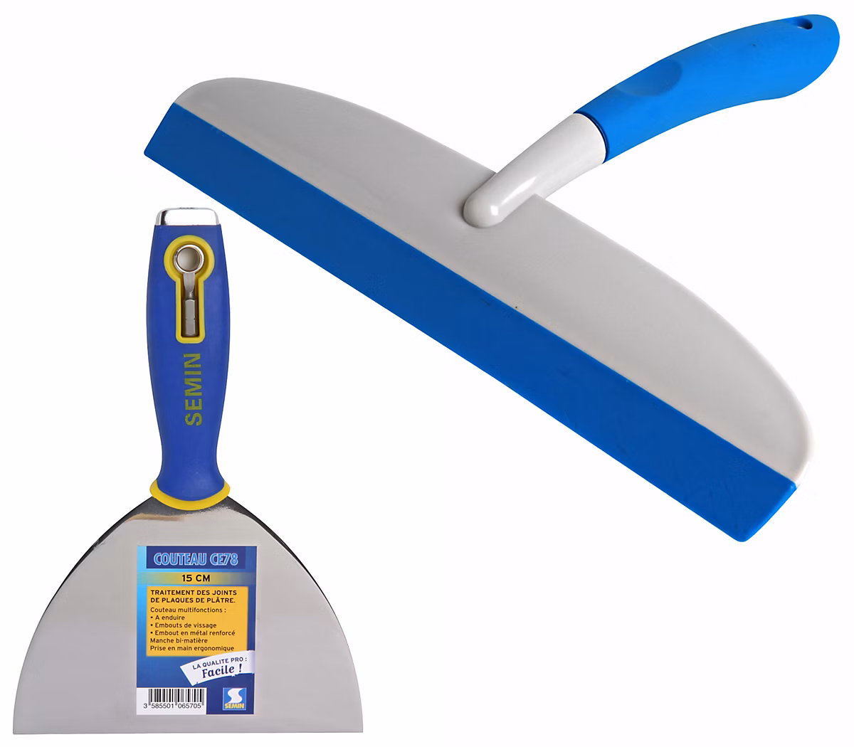 Couteau US à Enduire Semin – 15 cm et Raclette à Lisser