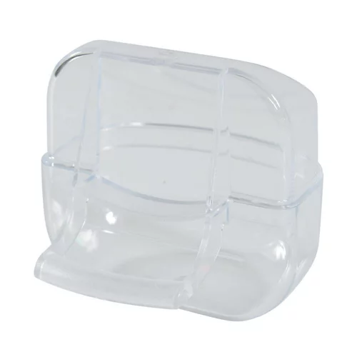 Univers jardin：Mangeoire avec un perchoir pour les oiseaux en plastique coloris transparent Zolux – 8 x 7,5 x 7,5 cm