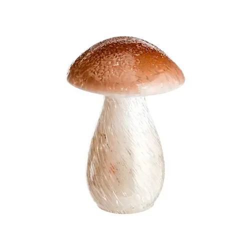 L’essentiel pour l’extérieur:Champignon décoratif à poser en verre marron - 12,5 x 9 cm