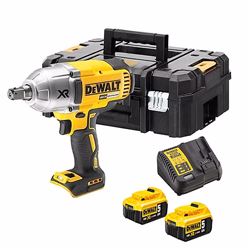 Boulonneuse à chocs 18V XR + 2 batteries 5 Ah + chargeur en coffret T – STAK, DEWALT, DCF899P2, QW