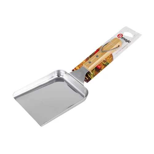 Moderne jardin：Pelle à légumes pour plancha en inox avec manche bambou