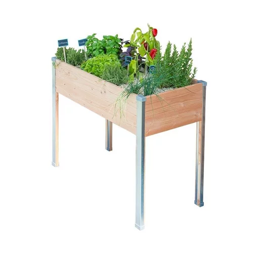 À adopter pour l’extérieur：Jardinière en bois sur pieds Mon Petit Potager gamme Design grand modèle - 100 x 45 x 80 cm
