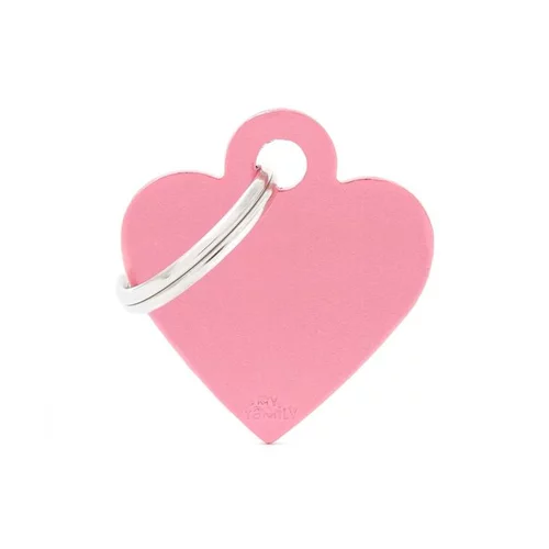 Un atout au quotidien:Médaille basic petit cœur pour chien en aluminium rose