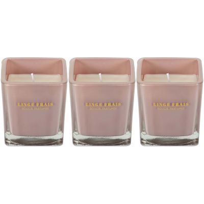 Bougie parfumée carrée Nude 7 cm (Lot de 3) (Rose poudré)