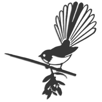 Oiseau sur pique rhipidura en acier corten