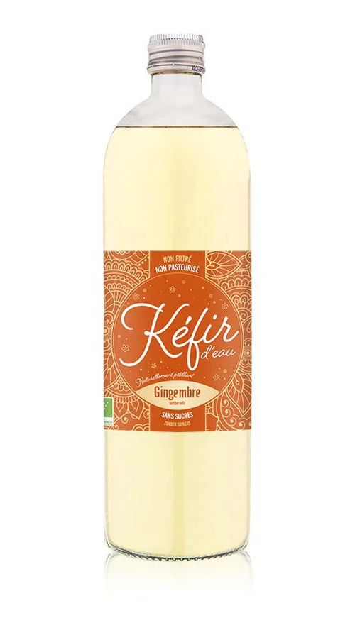 Jardin tendance:Kéfir d’eau Bio gingembre en bouteille de verre Vitamont - 75 cl