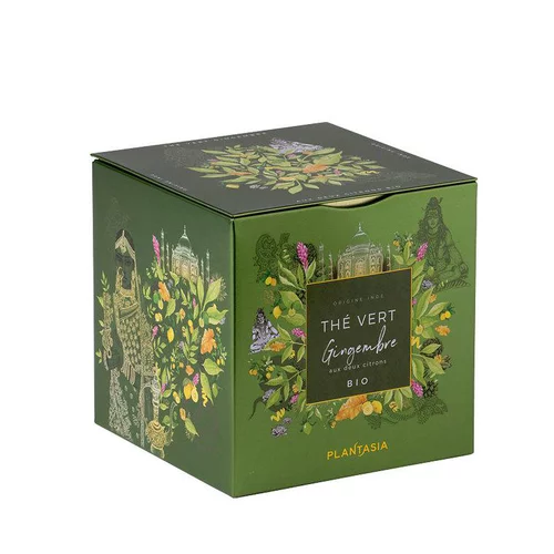Votre allié au jardin：Thé vert gingembre bio aux 2 citrons Plantasia - 24 sachets