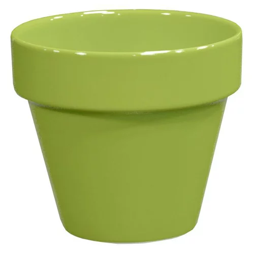 Pour faciliter la vie dehors:Pot horticole émaillé moutarde Ø 19 x H 17 cm