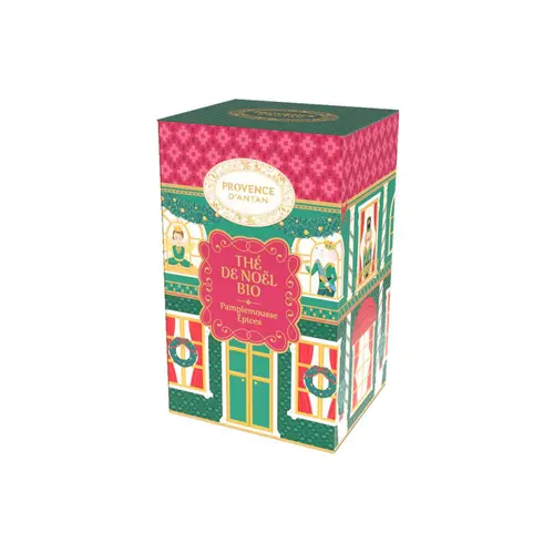 Pour la maison et l’extérieur:Thé de Noël bio Provence d'Antan - 32,4 g dans une boîte ronde avec couvercle