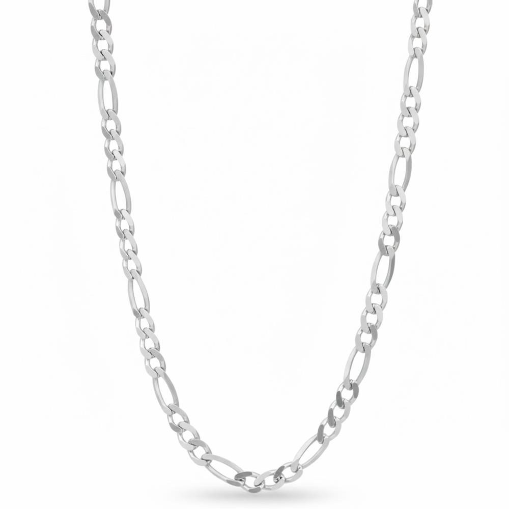 L'ATELIER D'AZUR Collier / Chaîne Homme Argent 925 - Maille Figaro Alternée 1+3 - 50cm