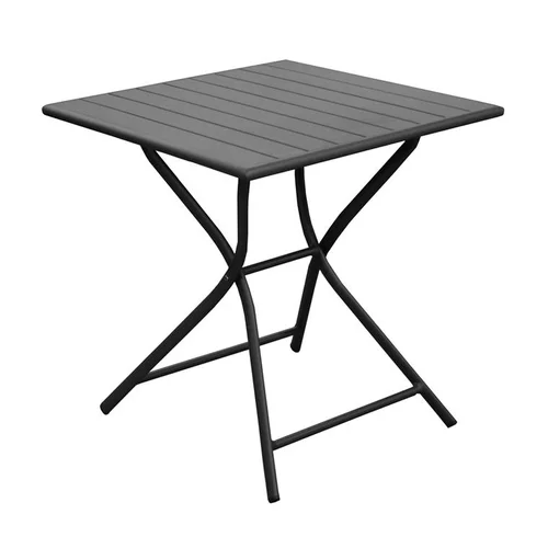 Loisirs jardin:Table pliante carrée Max grise 70 x 70 x 74 cm