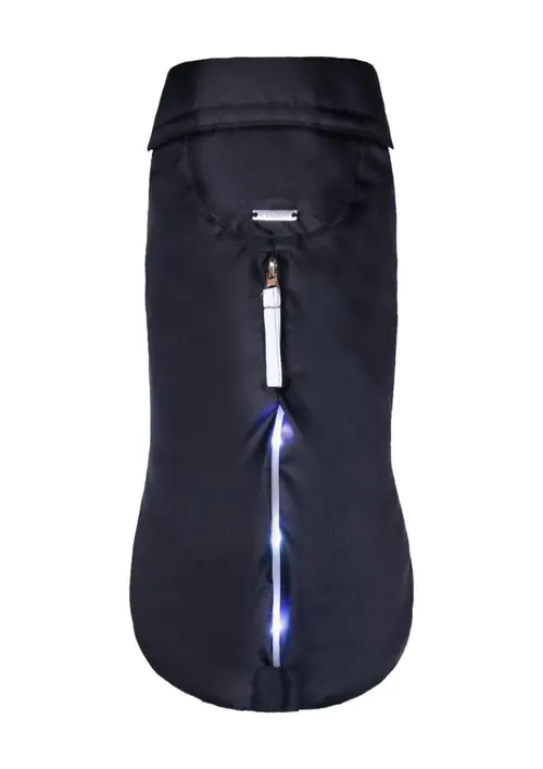 Conçu pour le jardin：Manteau imperméable pour chien coloris noir Wouapy LED - Taille 46