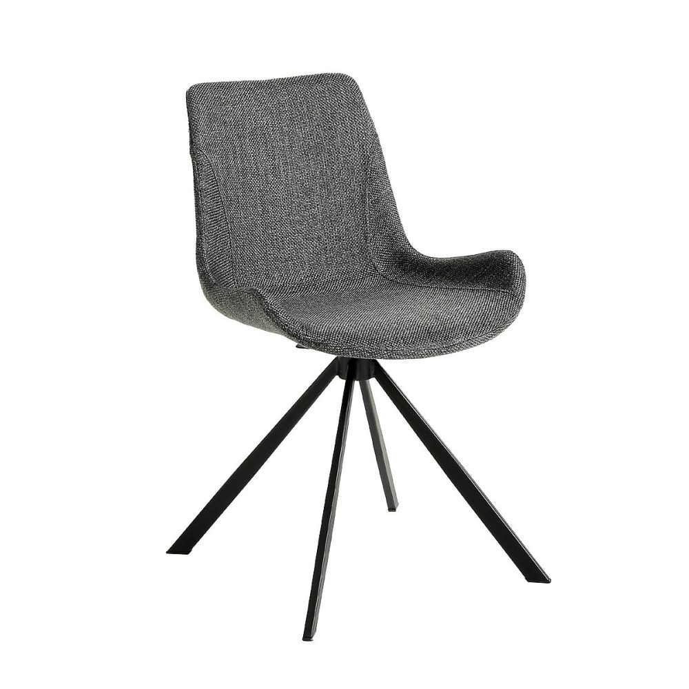 Chaise pivotante en tissu gris foncé | Chaise