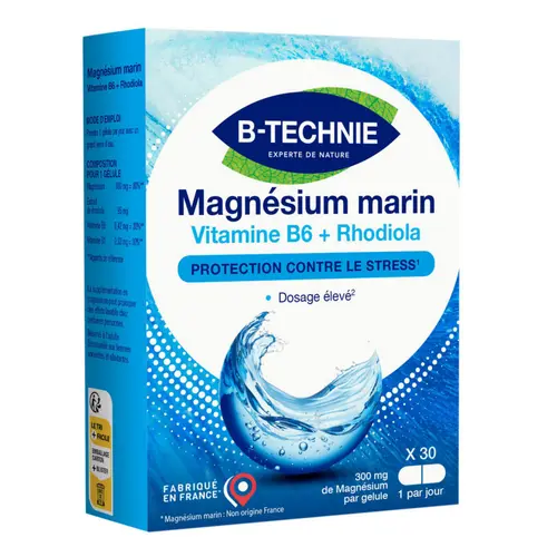 Choix pour le jardin：Magnésium marin vitamines B6 et rhodiola B-Technie - les 30 gélules végétales
