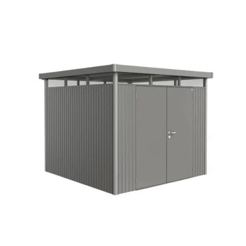 Pour vos moments en extérieur：Abri de jardin HighLine taille H2 double porte Acier galvanisé Gris foncé 275x195x222 cm