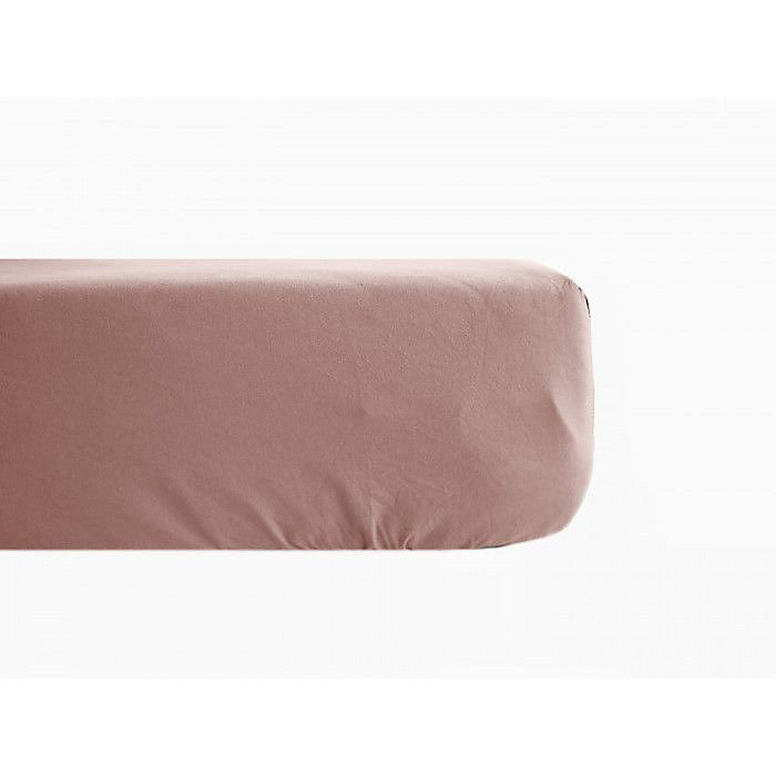 Drap housse percale pur coton peigné longues fibres 80 fils/cm² avec bonnet de 35 cm Vent du sud | 140x190 – Rose