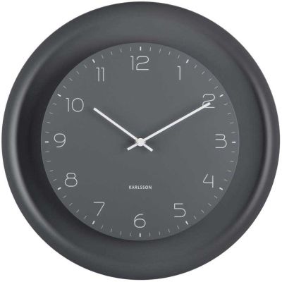Horloge murale en métal Dual Disc (Gris foncé)