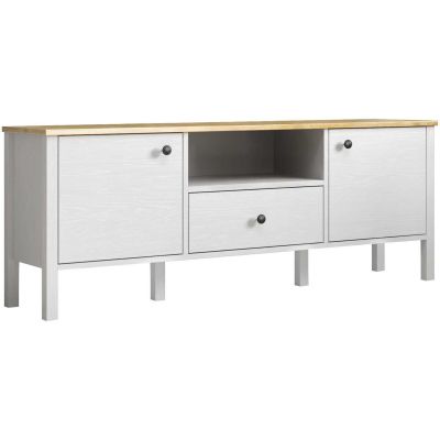 Meuble TV en aggloméré Frannie (Modèle 1 : 150 x 35 x 58 cm)