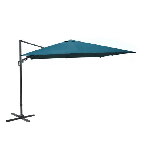 Jardin inspiration:Parasol déporté carré coloris bleu - 300 x 300 cm