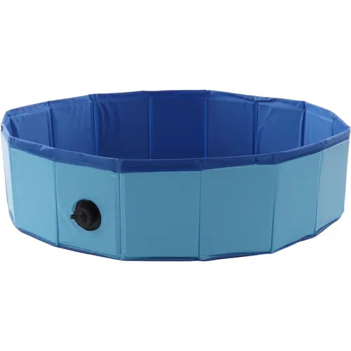 Pour profiter pleinement du jardin:Piscine pour chien forme ronde coloris bleu Flamingo Splatter - Taille S Ø 80 cm
