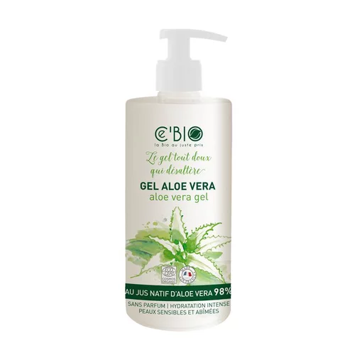 Utile au jardin：Gel Aloe Vera bio 98% Flacon pompe 500 ml blanc