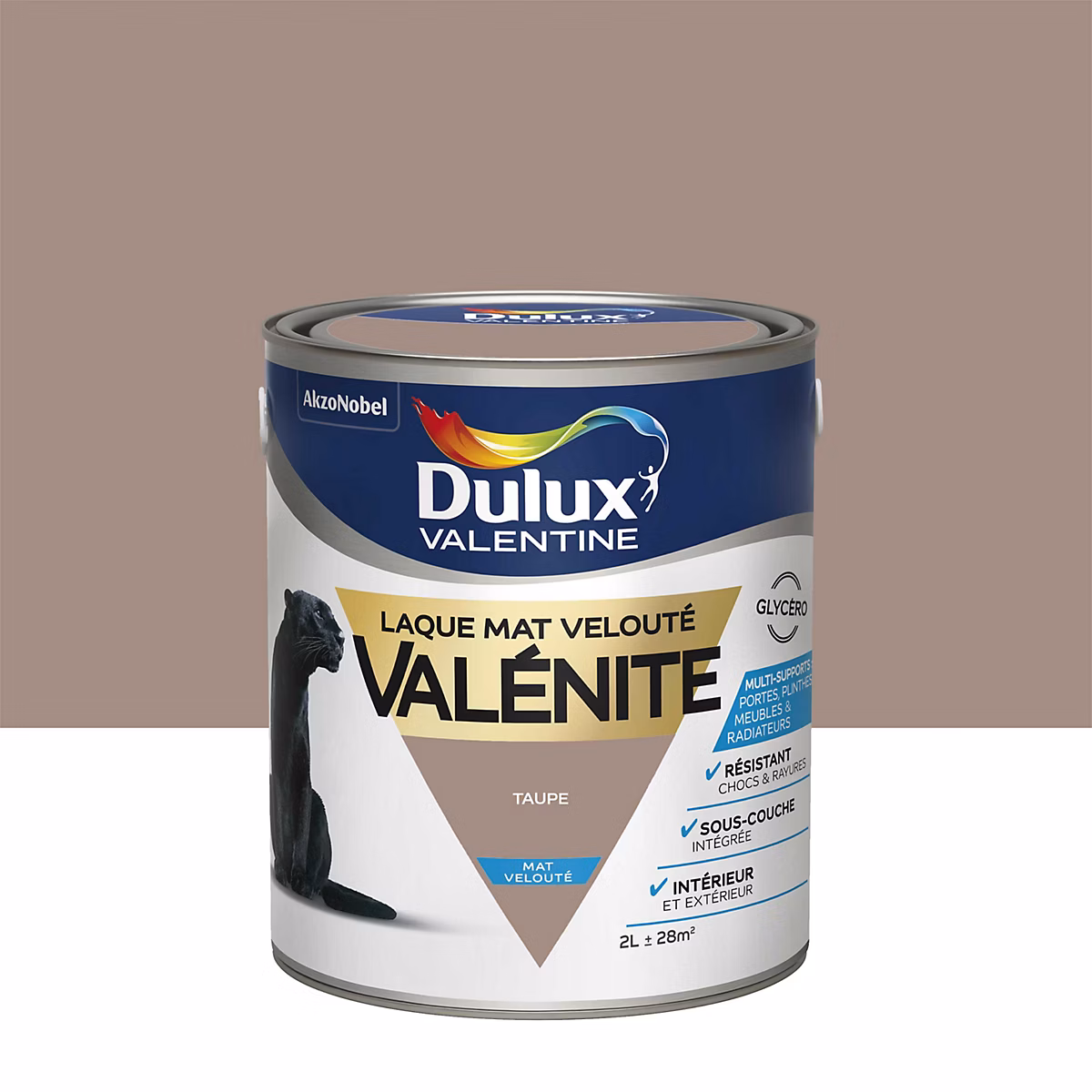 Peinture intérieure – Laque glycéro marron taupe mat Dulux Valentine Valénite 2 L