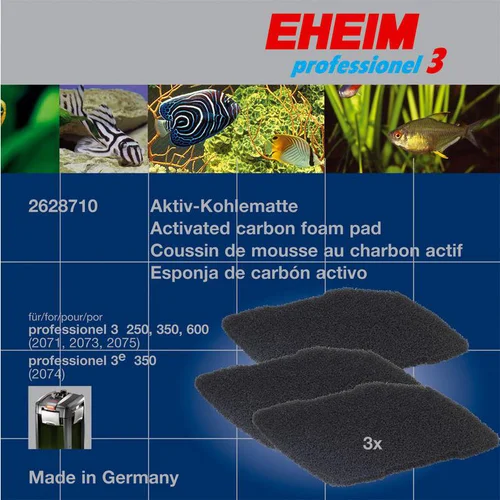 La solution pour votre jardin：Mousses filtre charbon actif, lot de 3, EHEIM - pour modèles Professionel 3 et 4