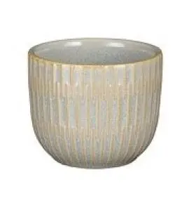 Jardin durable:Pot rond en céramique coloris gris glacé Sara - Ø 7,5 x H 6 cm
