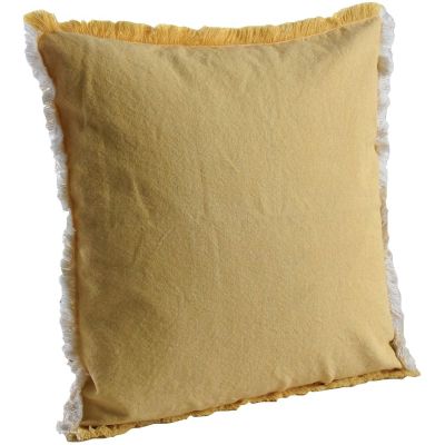 Coussin en coton avec franges (Jaune)
